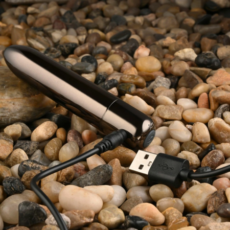 Evolved Real Simple Mini Bullet Vibrator Black Chrome USB Rechargeable