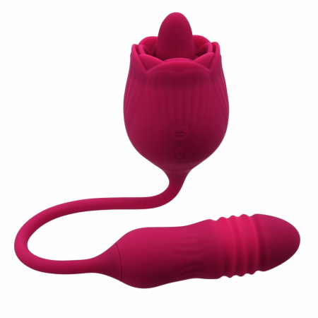 Evolved Wild Rose Intimate Tongue System Red, Dual Motor, USB Rechargeable