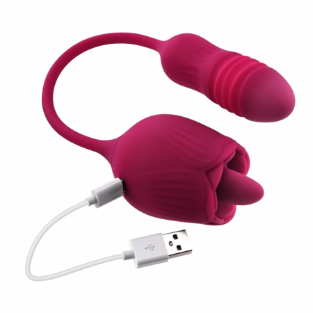 Evolved Wild Rose Intimate Tongue System Red, Dual Motor, USB Rechargeable