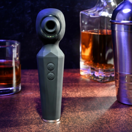 Evolved Rainbow Sucker Wand Multi-Function Stimulator Black