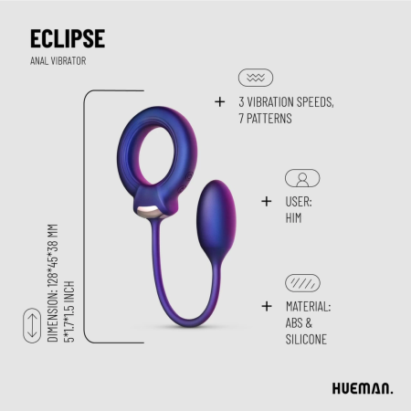 Hueman Vibrating Dual-Purpose Ring with Anal Ball Attachment