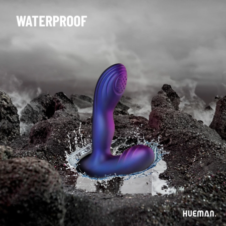 Hueman Tapping Plug Silicone Rechargeable 10 Modes Black-Purple