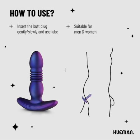 Hueman Motion Silicone Plug with Thrusting Action, 7 Modes, Waterproof