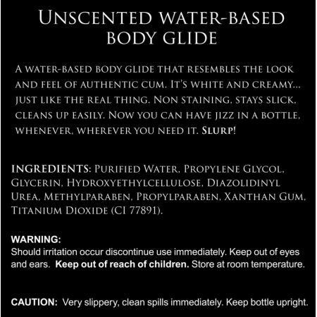 Jizz White Premium Water-Based Lubricant 1L - Creamy Texture, Unscented