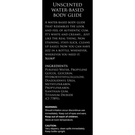 Jizz Body White Water-Based Lubricant 488 ml - Long-Lasting Formula