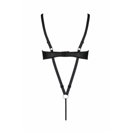 Cottelli Collection Celine Bodysuit Black - Faux Leather, Adjustable Straps