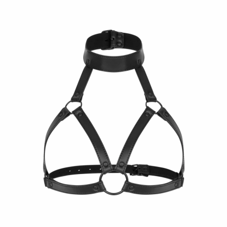 Chiara Adjustable Bondage Harness Black Faux Leather 63-90 cm