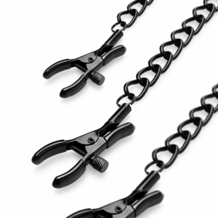 EasyToys Adjustable Body Chain Intimate Clamp Set Black