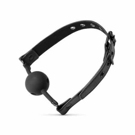 EasyToys Breathable Silicone Ball Gag Black - Adjustable Comfort Fit 4.1cm