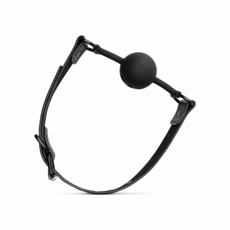 EasyToys Breathable Silicone Ball Gag Black - Adjustable Comfort Fit 4.1cm