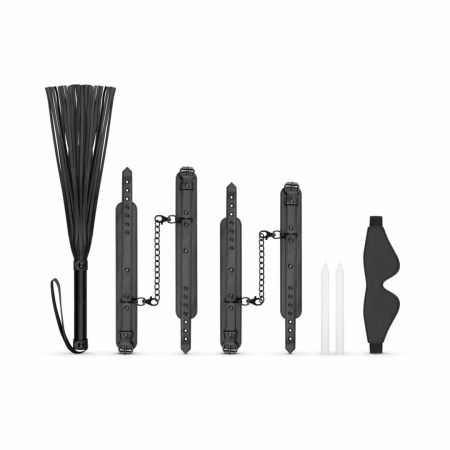 Kinky Collection Bondage Set 5-Piece Black - Adjustable Faux Leather Kit