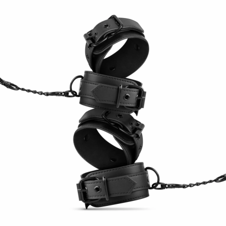 Kinky Collection Bondage Set 5-Piece Black - Adjustable Faux Leather Kit