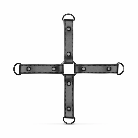 Ouch! Adjustable Faux Leather Hogtie Restraint Set, Black, Universal Size