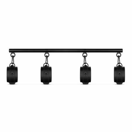 Ouch! Adjustable Spreader Bar Black - Anodized Aluminum, 41-62 cm