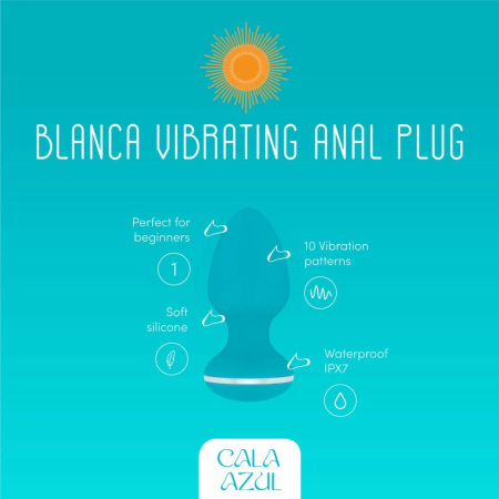 Cala Azul Blanca Vibrating Intimate Plug 10 Modes Waterproof USB Rechargeable