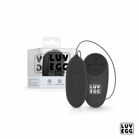 LUV EGG Black Wireless Silicone Intimate Device with 10 Modes