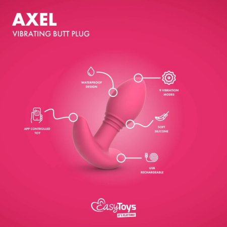 EasyConnect Axel Pink App-Controlled Vibrating Anal Device, Silicone
