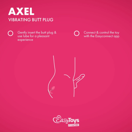 EasyConnect Axel Pink App-Controlled Vibrating Anal Device, Silicone