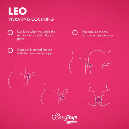 EasyConnect Leo App-Controlled Vibrating Silicone Fitness Ring Black