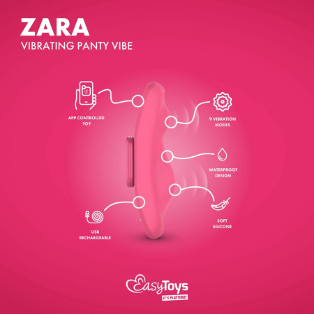 EasyConnect Zara App-Controlled Compact Panty Device - Magnetic Clip, Black