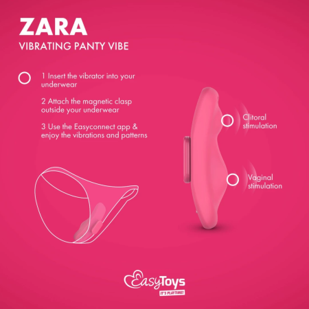 EasyConnect Zara App-Controlled Compact Panty Device - Magnetic Clip, Black