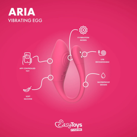 EasyConnect Aria Vibrating Egg - App-Controlled Wireless Device, Pink