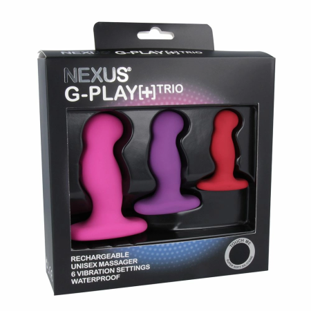 Nexus G-Play Plus Trio Set - 3-Size Silicone Intimate Vibrators, Black