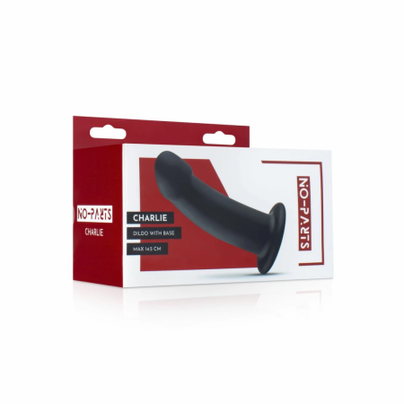 NO-PARTS Charlie Silicone Intimate Device 14.5 cm Black with Suction Base