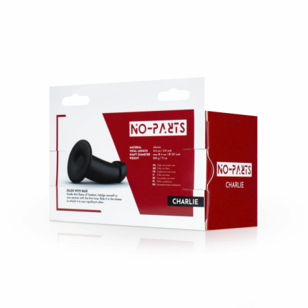 NO-PARTS Charlie Silicone Intimate Device 14.5 cm Black with Suction Base