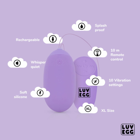 Easytoys Luv Egg XL Purple - Remote-Controlled Silicone Intimate Device