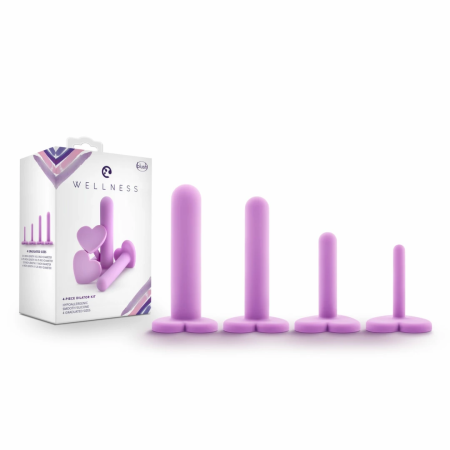 Blush Wellness Silicone Dilator Kit Purple 4 Sizes Anatomical Design
