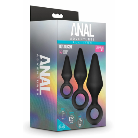 Blush Novelties Anal Adventures Platinum Silicone Plug Set 3 Sizes