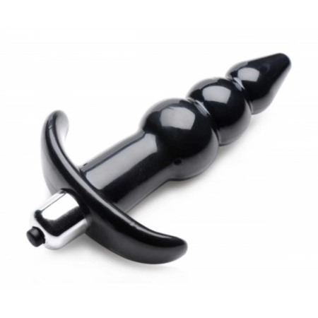 Bubbly Vibrating Plug Black - Multi-Speed, Waterproof, Ribbed Design