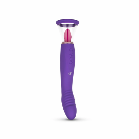 EasyToys Intimate Vacuum System & Dual-Ended Vibrator, Purple, USB