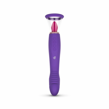 EasyToys Intimate Vacuum System & Dual-Ended Vibrator, Purple, USB