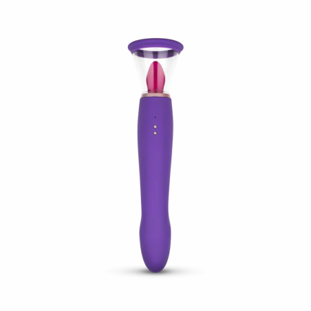 EasyToys Intimate Vacuum System & Dual-Ended Vibrator, Purple, USB
