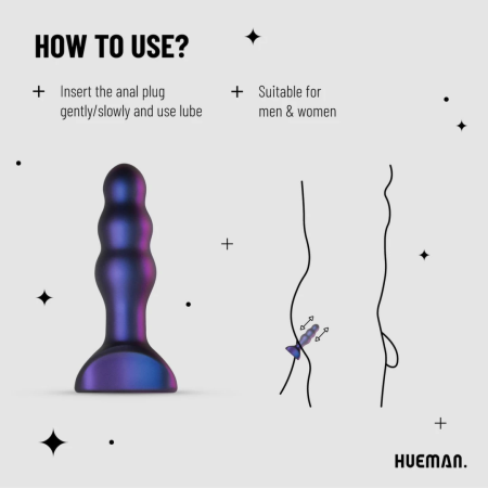 Hueman Space Invader Vibrating & Thrusting Silicone Plug - 4 Modes, Waterproof
