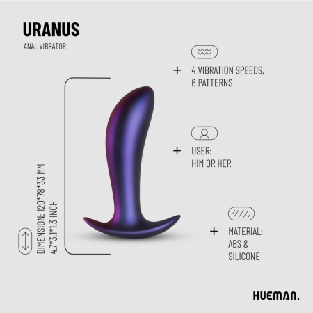Hueman Uranus Prostate Massager Wireless 10-Mode Silicone Black