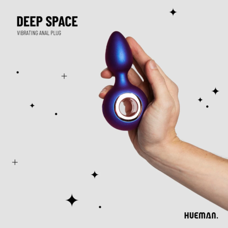 Hueman Deep Space Vibrating Plug Silicone 10 Modes Black