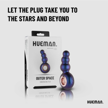Hueman Outer Space Silicone Vibrating Anal Plug with 10 Modes