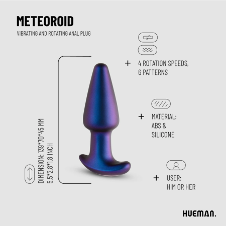 Hueman Meteoroid Rotating Bead Silicone Plug with Remote Control