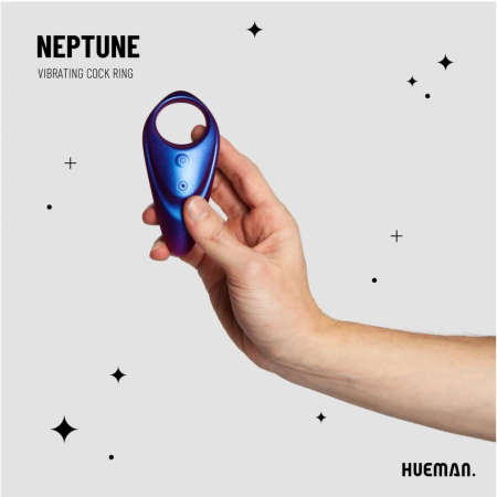 Hueman Neptune Vibrating Intimate Ring with Remote Control, Waterproof