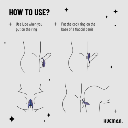 Hueman Neptune Vibrating Intimate Ring with Remote Control, Waterproof