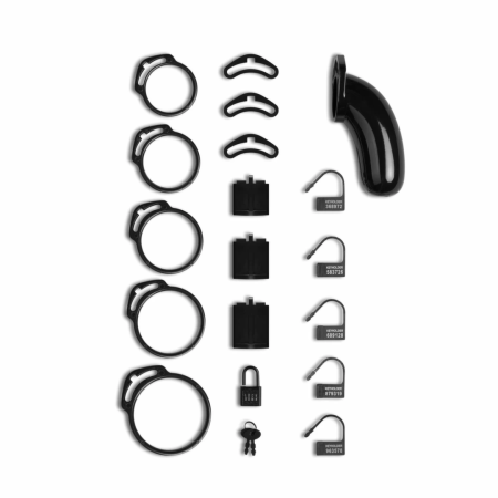 Shots Lockdown Secure Large Cage - Adjustable Fit, Black, 5 Rings