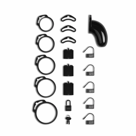 Shots Lockdown Intimate Retention Cage Medium - 5 Adjustable Rings Set