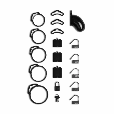 XR Brands Lockdown Secure Anatomic Cage Small with Multi-Size Rings