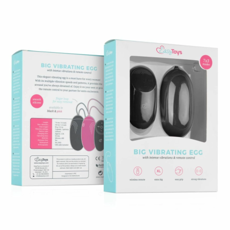 Easytoys XL Remote-Controlled Vibrating Silicone Egg Black