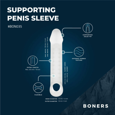 Boners Extension Sleeve Silicone Support Model Transparent 20 cm