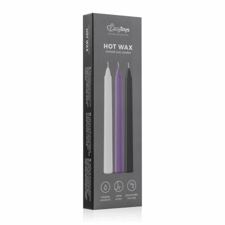 EasyToys Sensual Body Art Hot Wax Candle Set, 3 Colors, Low-Temperature