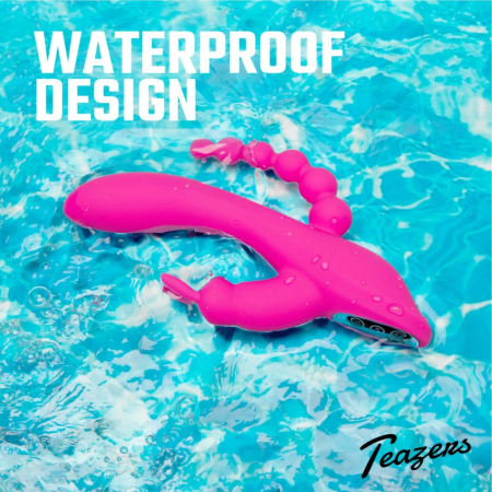 EasyToys Double Rabbit Intimate Massager Waterproof 21cm Pink USB